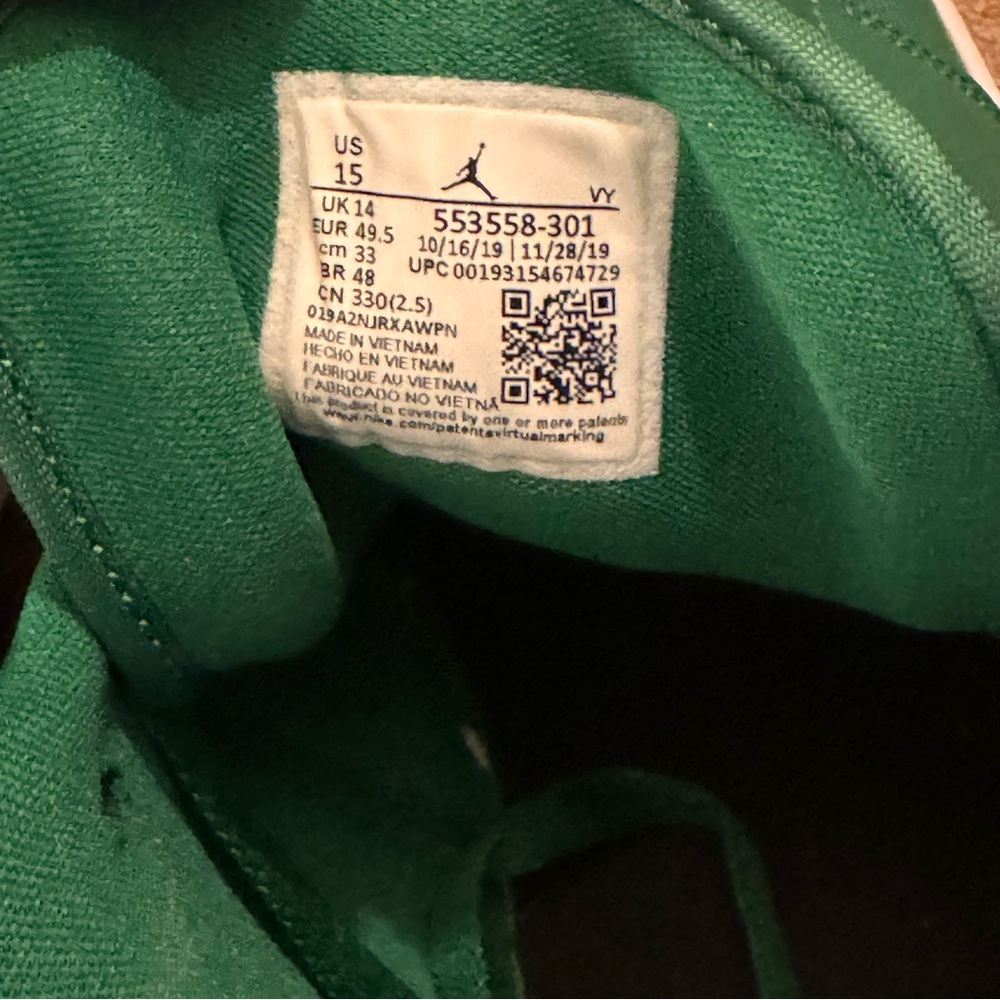 Air Jordan 1 Low Pine Green SZ15 - Picture 3 of 7